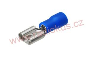 Faston 6,3mm zásuvka poloizolovaná modrá