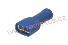 Faston 6,3mm zásuvka celoizolovaná modrá