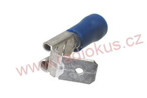 Faston 6,3mm zásuvka s odbočkou poloizolovaná modrá