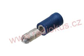 Kruhová vidlice 4mm poloizolovaná modrá