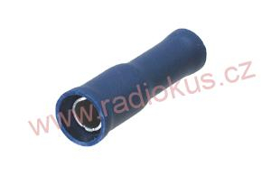 Kruhová zásuvka 4mm poloizolovaná modrá