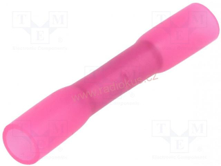 Spojka lisovací celoizolovaná červená s teplem smrštitelnou bužírkou