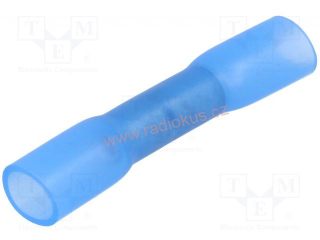 Spojka lisovací celoizolovaná modrá s teplem smrštitelnou bužírkou