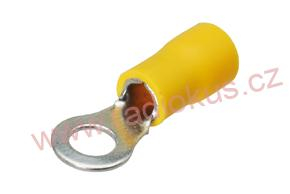 Kabelové oko M5 , poloizolované , žluté