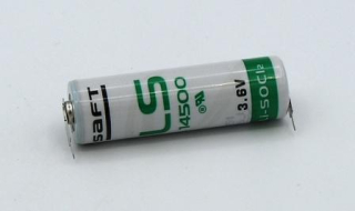 SAFT LS14500PCB1 lithium baterie 3,6V / 2600mAh , vývody do DPS