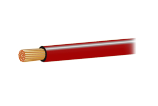 Jednožilový vodič 1,5mm , licna , Cu pocínovaný , silikonová izolace ,červený