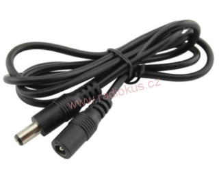 Prodlužovací kabel s konektory DC 5,5 x 2,1mm, vidlice + zásuvka, 300cm, černá