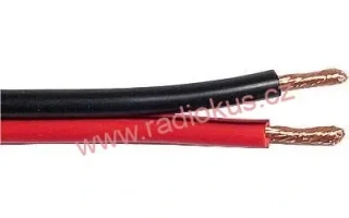 Dvojlinka nestíněná 2x0,5mm černo/rudá