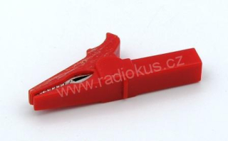 Krokosvorka celoizolovaná na banánek 4 mm červená 55 mm