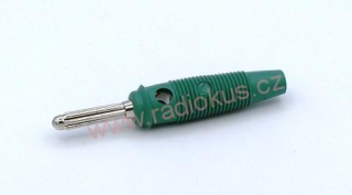 Banánek 4 mm zelený , letovací, boční otvor