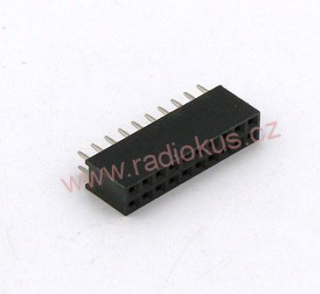 Zásuvka 2 x 10  pinů do DPS , přímá , rastr 2,54mm