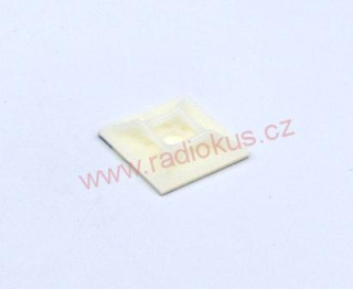 Příchytka stahovacího pásku , 12,5x12,5mm , max.2,5mm , bílý , samolepící
