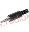 Vidlice 3,5 mm 4pin , kabelová , přímá , plastová , černá
