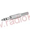 Vidlice 6,3 mm stereo , kabelová , přímá , kovová , stříbrná , typ 1