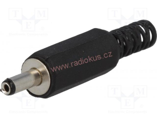Napájecí konektor 3,4 x 1,0 mm x 9,5mm, přímý , plastový , černý , letovací