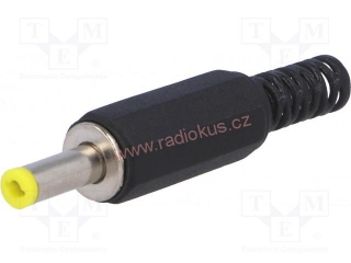 Napájecí konektor 4,0 x 1,5 mm x 9,5mm, přímý , plastový , černý , letovací