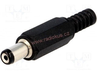 Napájecí konektor 5,5 x 1,7 mm x 9,5mm, přímý , plastový , černý , letovací
