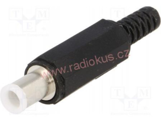 Napájecí konektor 6,5 x 4,1 x 1,0 mm x 9,5mm, přímý , plastový , černý , letovací