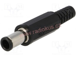 Napájecí konektor 5,5 x 3,1 x 1,0 mm x 9,5mm, přímý , plastový , černý , letovací