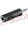 Redukce jack 6,3mm stereo zásuvka / jack 3,5mm stereo vidlice , přímá , plastová