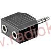 Redukce 2 x jack 3,5mm stereo zásuvka / jack 3,5mm stereo vidlice , přímá