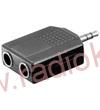Redukce 2 x jack 6,3mm stereo zásuvka / jack 3,5mm stereo vidlice , přímá