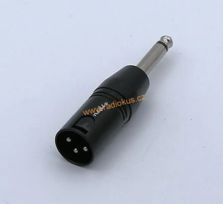 Redukce XLR vidlice 3pin / jack 6,3mm mono vidlice přímá