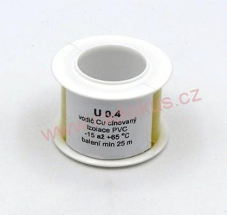 Jednožilový vodič drát  0,4mm , 25m cívka , hnědý