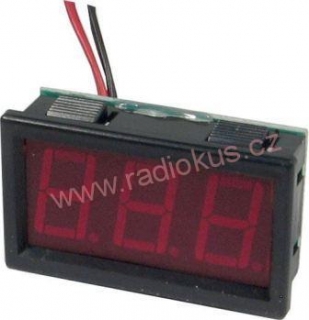 Voltmetr panelový LED MP 600V~ , napájení 6-12V