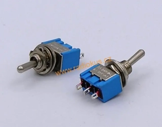 Páčkový přepínač jednoduchý , 3A / 250V , aretovaný