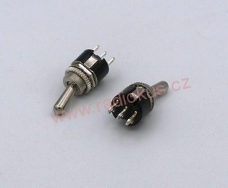 Páčkový přepínač jednoduchý , 3A / 250V , aretovaný