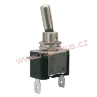 Páčkový spínač jednoduchý , 20A / 12V , LED bílá , aretovaný