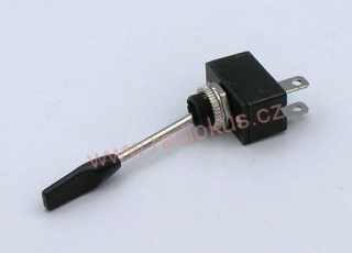 Páčkový spínač jednoduchý , 10A / 12V , nearetovaný , dlouhá páčka
