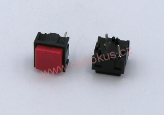 Mikrospínač do DPS , 12,2x12,2mm , 10mm , červený