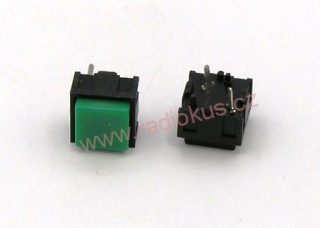 Mikrospínač do DPS , 12,2x12,2mm , 10mm , zelený
