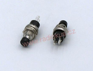 Tlačítko rozspínací  ON - ( OFF ) bez aretace , černý , 1A/250V 