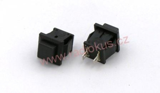 Spínač tlačítkový OFF - ( ON ) , černý hranatý , 1A/250V 