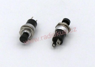 Spínač tlačítkový ON - ( OFF ) , černý , 1A/250V 