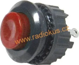 Tlačítko rozspínací ON - ( OFF ) bez aretace , červený , 1A/ 125V 