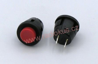 Spínač tlačítkový OFF - ( ON ) , červený , 2A/250V 