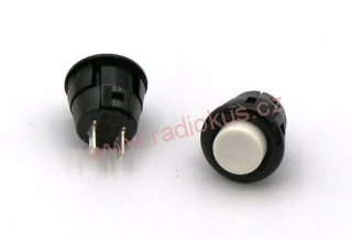 Spínač tlačítkový OFF - ( ON ) , bílý , 3A/125V 