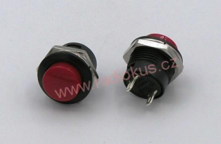 Spínač tlačítkový OFF - ( ON ) , červený , 3A/250V , plast