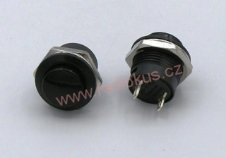 Spínač tlačítkový OFF - ( ON ) , černý , 3A/250V , plast