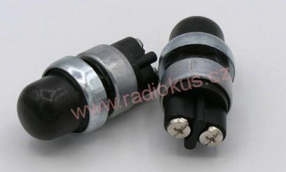 Spínač tlačítkový OFF - ( ON ) bez aretace , 60A/12V , černý kulatý s gumou