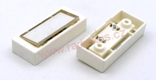 Zvonkový spínač tlačítkový OFF - ( ON ) , bílý , 1A/12V , plast , spodní 