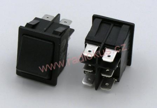 Kolébkový přepínač 16A / 250V , černý , 25 x 32 mm , aretovaný