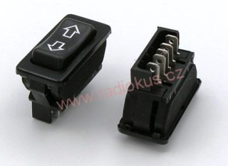 Kolébkový spínač 20A / 12V , černý , 21 x 42 mm , s mezipolohou bez aretace