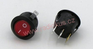 Kolébkový spínač 6A / 250V , červený , 24 mm , aretovaný