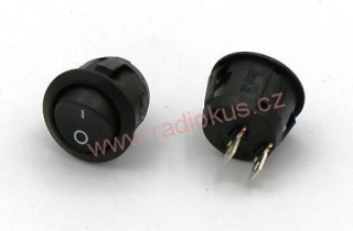 Kolébkový spínač 10A / 250V , černý , 24 mm , nearetovaný