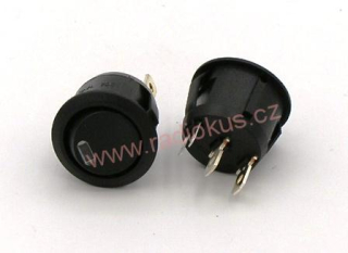 Kolébkový spínač 20A / 12V , černý , 24 mm , s LED indikací , nearetovaný